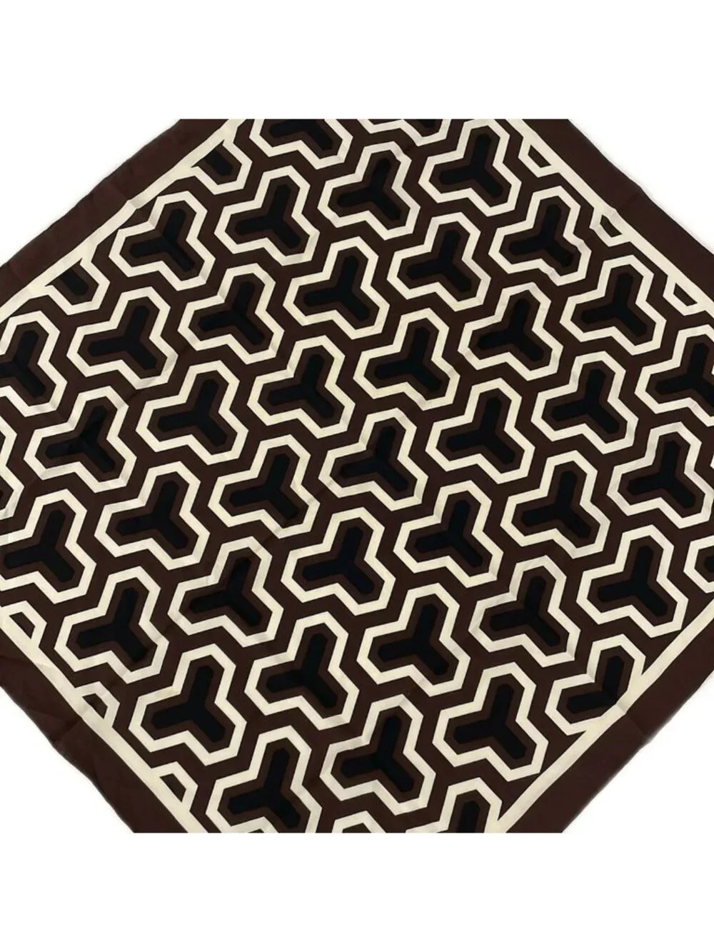 Gucci Scarf Dark Brown Ivory Navy